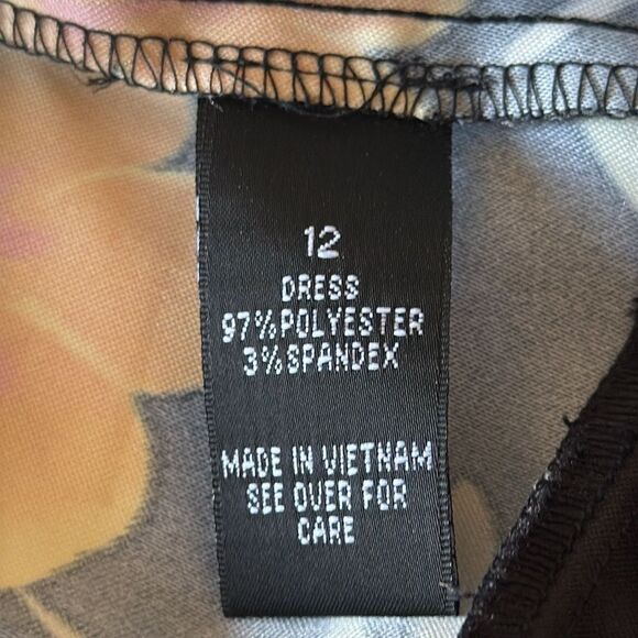 AB Studio Tropical Floral Sleeveless Shift Dress Size 12 Vibrant‎ Summer - Picture 8 of 8